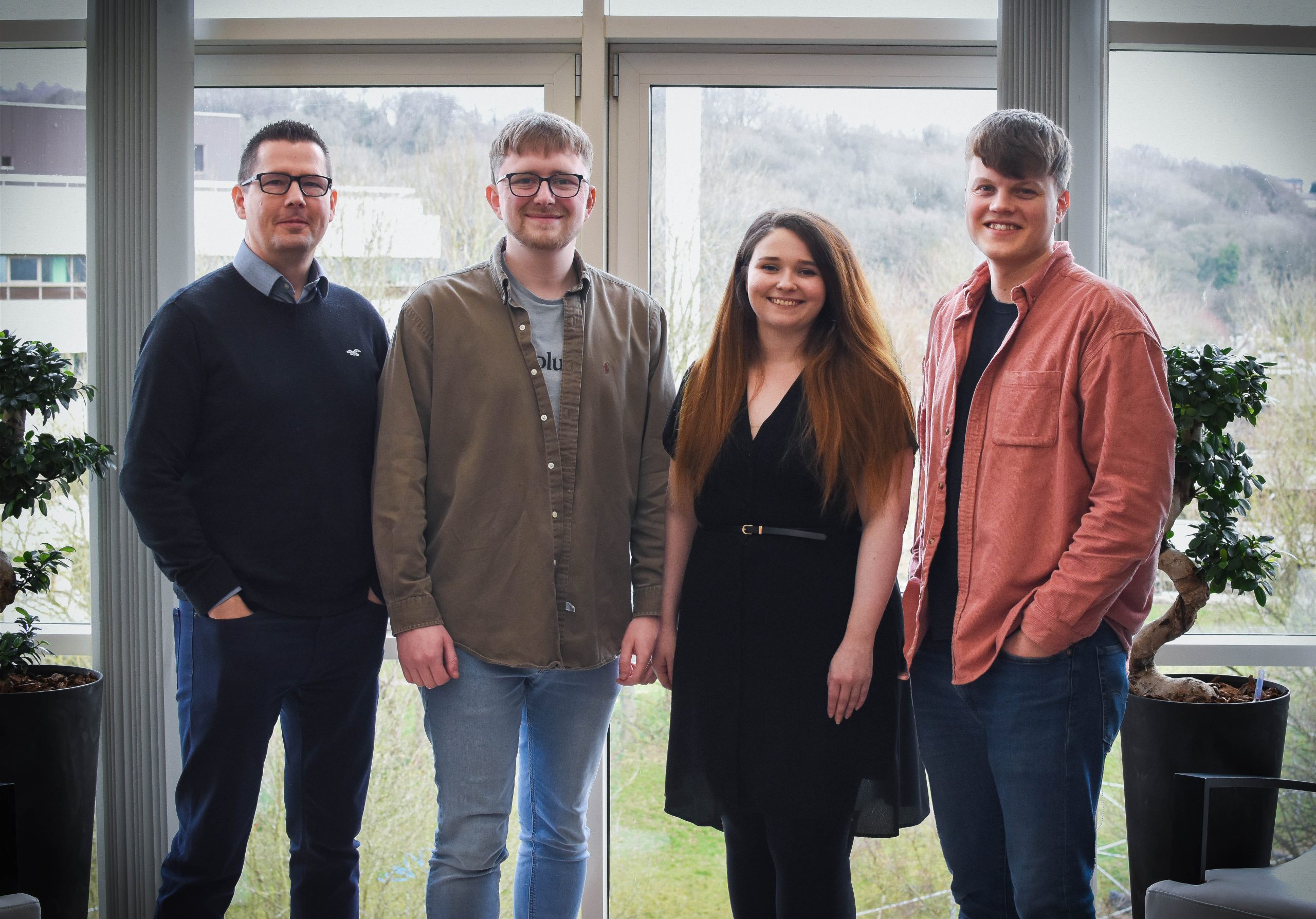 From left to right; Matt Lenton (Marketing Director), Joshua Illingworth (Digital Media Producer), Jessica Johnson (Content Marketing Executive) and Jacob Barnett (Marketing Executive).
