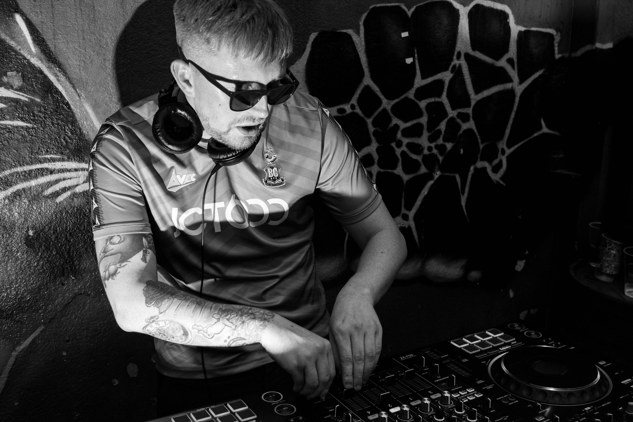 Josh DJing
