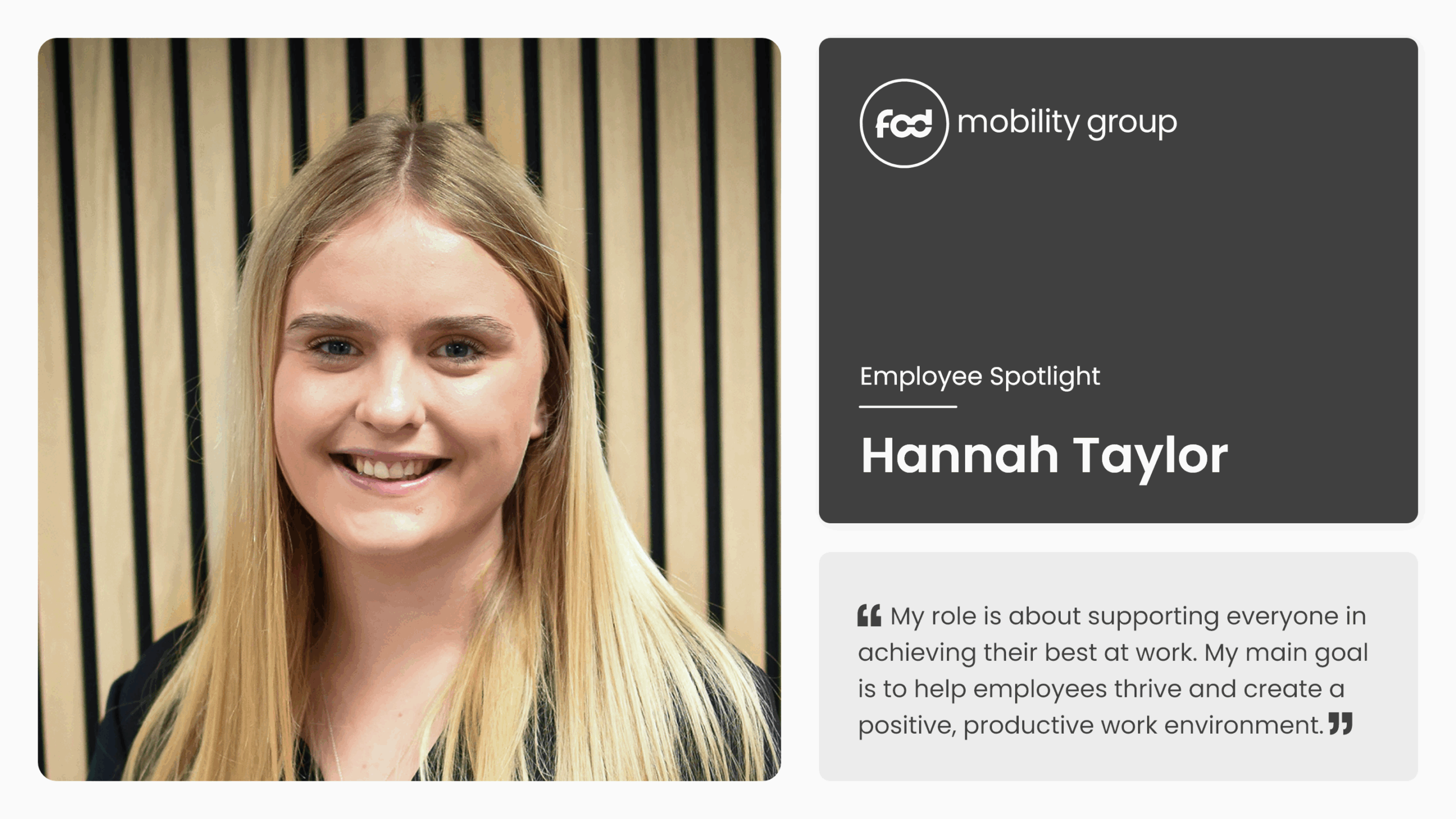 Employee Spotlight - Hannah Taylor - Senior HR Officer at FOD Mobility Group